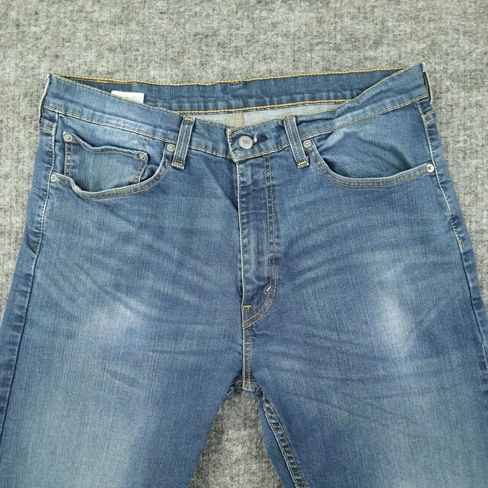 Levis Jeans Mens 36X32 Blue Denim‎ 505 Regular Fit Straight Leg Casual Med Wash